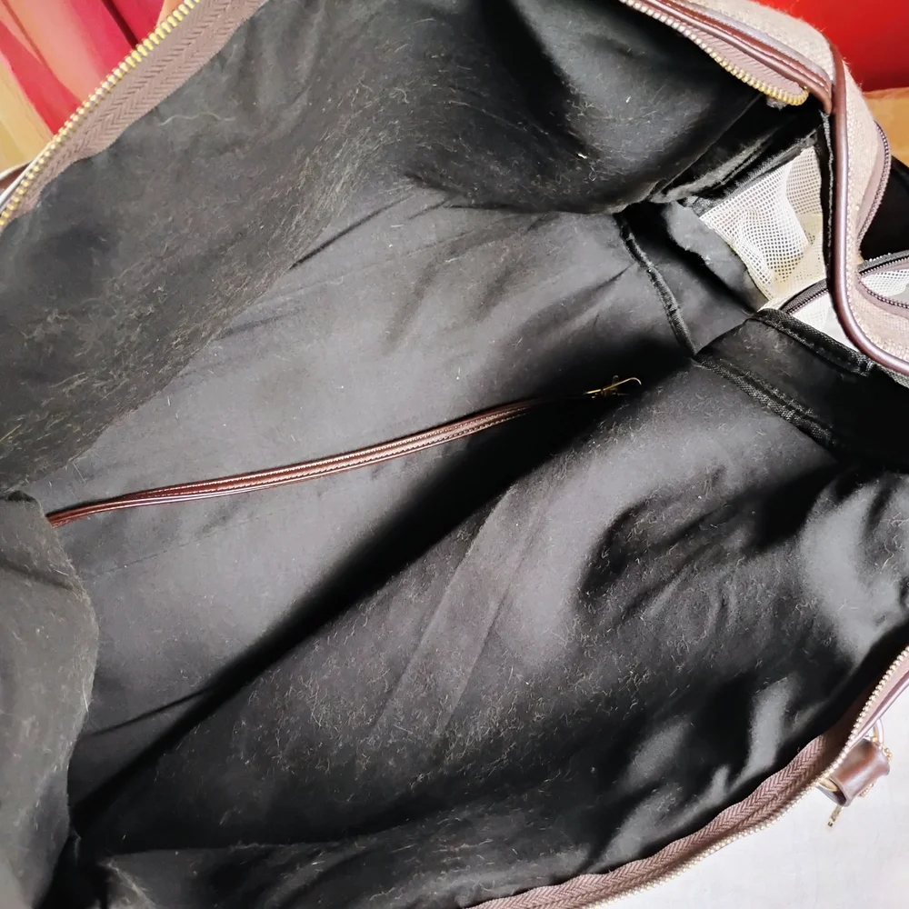 Stylish Tan and Brown Pet Carrier